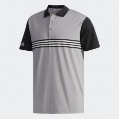 adidas Golf Ultimate365 3 Stripes Polo Grey Three/Black