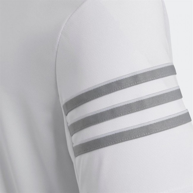 adidas Junior 3 Stripes Golf Polo White
