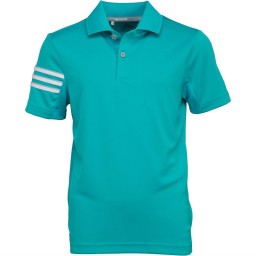 adidas Junior 3 Stripes Golf Polo Energy Blue