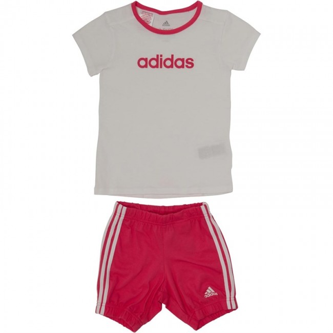 adidas Baby Summer Easy T-And Set White/Chalk Pink