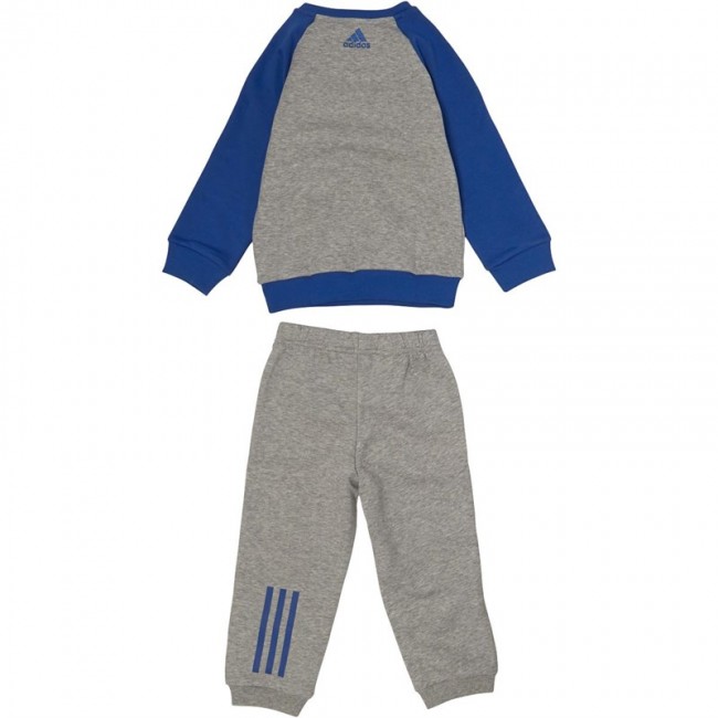 adidas Baby Linear Jogger Set Medium Grey Heather/Blue/White