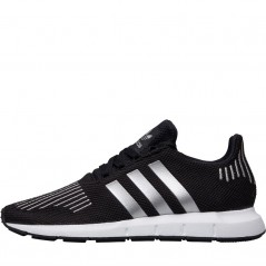 adidas Originals Junior Swift Run Black/Silver Metallic/ White