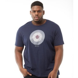 Ben Sherman Plus Size Check Target T-Navy