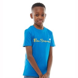 Ben Sherman Junior Script Text T-Imperial Blue