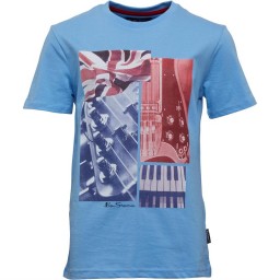 Ben Sherman Junior Guitar And Flag T-Little Boy Blue