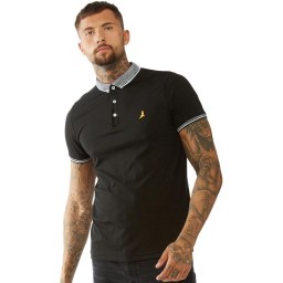 Brave Soul Glover Contrast Polo Black