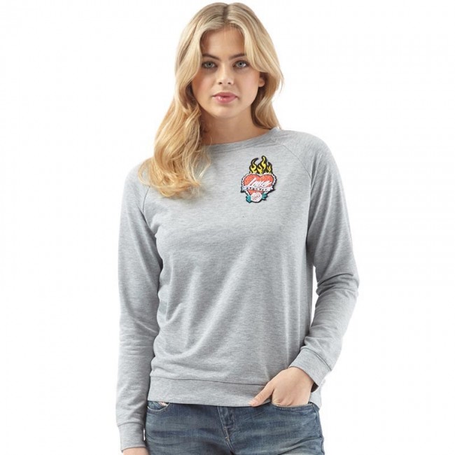 Brave Soul Flame Raglan SweatSilver Grey Marl