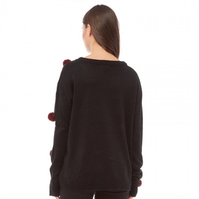 Brave Soul Tinsel Pom Pom Black