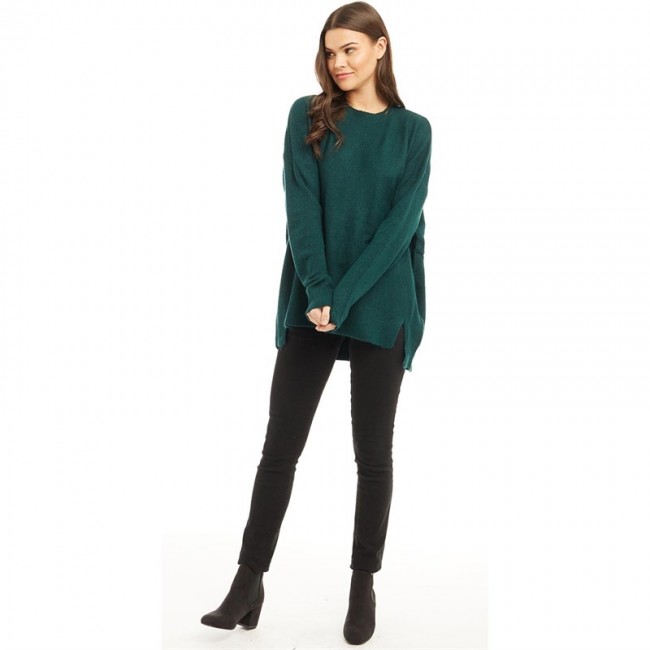 Brave Soul Mosson Loose Split Front Forest Green