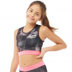 Beck And Hersey Junior Nicole Crop Black/Pink