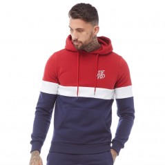 DFND London Tricolour Hoodie Red/White/Navy