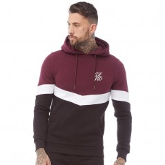 DFND London Chevron Hoodie Burgundy/White/Black