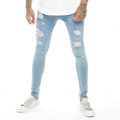 DFND London Rip &amp; Repair Skinny Lightwash