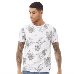 Fluid Hibiscus AOP T-White