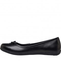 Fluid Junior Leather Ballerina Black