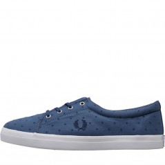 Fred Perry Aubyn Flocked Polka Dot Twill Midnight Blue