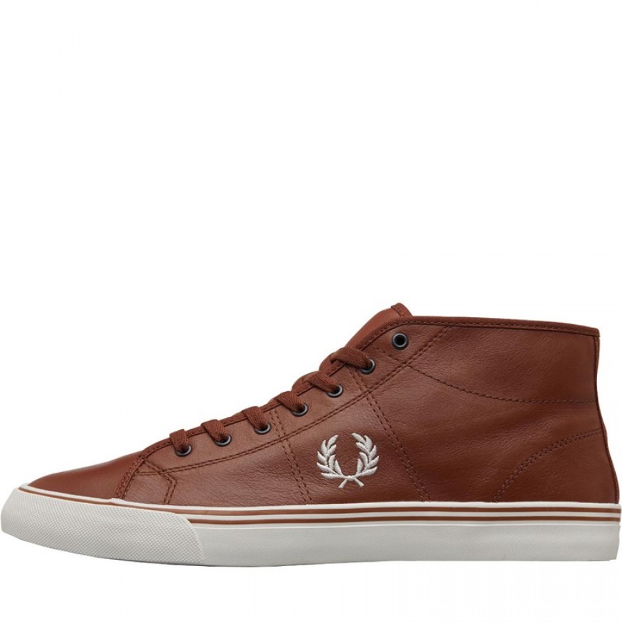 Fred Perry Haydon Mid Leather Hi Tops Tan