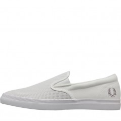 Fred Perry Underspin Slip-On Checkerboard Leather And White