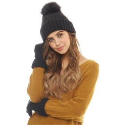 Board Angels Rib Pom-Pom Black