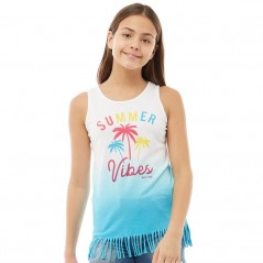 Board Angels Hem Longline White/Turquoise