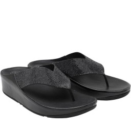 FitFlop Crystall Toe Post Black