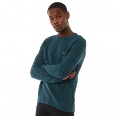 Farah Vintage Garway Ribbed Dark Teal Marl
