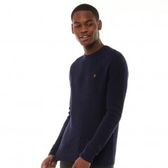 Farah Vintage Garway Ribbed True Navy Marl