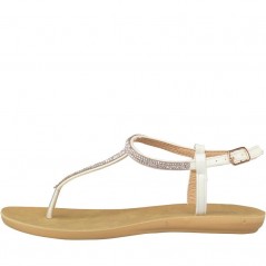 Ribbon Diamante Strap White
