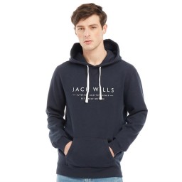 Jack Wills Batsford Wills Popover Hoodie Navy
