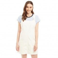 Jack Wills Jadne Popper Dungaree White