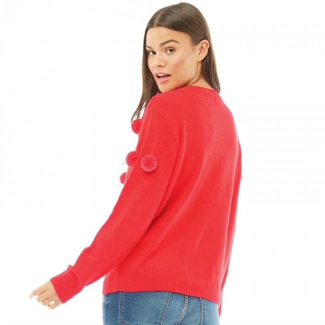 Jacqueline De Yong Bobble Pom Pom Flame Scarlet