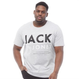JACK AND JONES Plus Size AOK T-Light Grey Melange