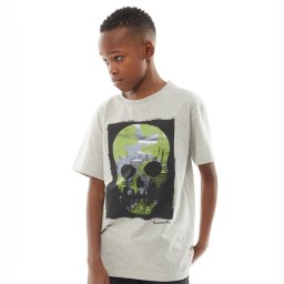 Kangaroo Poo Skullscape T-Grey Marl