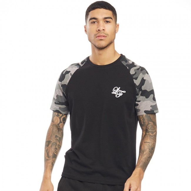 Loyalty And Faith Vendor Camo Raglan T-Black