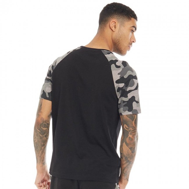 Loyalty And Faith Vendor Camo Raglan T-Black