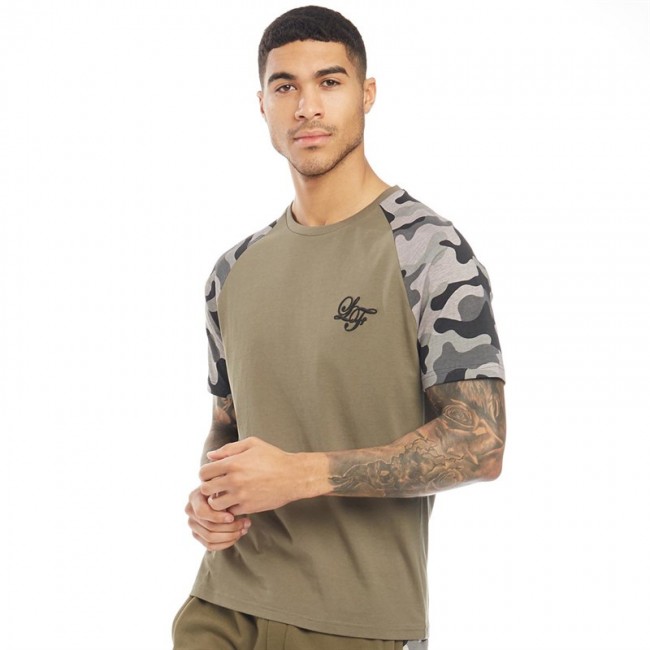 Loyalty And Faith Vendor Camo Raglan T-Khaki