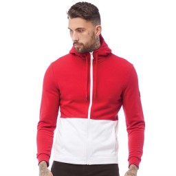 Lyle And Scott Vintage Fabric Mix Hoodie Bright Red