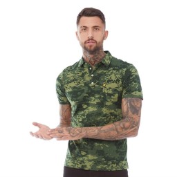 Lyle And Scott Vintage Moss Polo Dark Sage Print