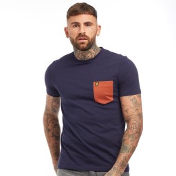 Lyle And Scott Vintage Contrast Pocket T-Navy