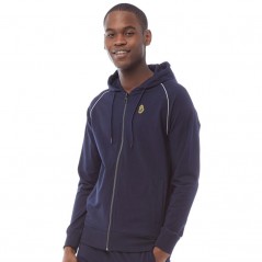 LUKE 1977 Stag Run Hoodie Navy Grey Piping