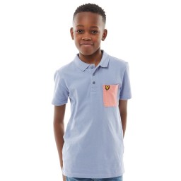 Lyle And Scott Junior Micro Pocket Polo Mid Blue