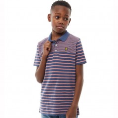 Lyle And Scott Junior Breton Polo Twilight Blue Marl