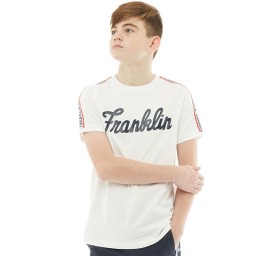 Franklin &amp; Marshall Junior Shoulder Taped T-Bright White