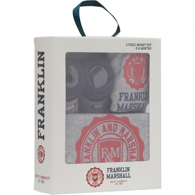 Franklin &amp; Marshall Baby Three Piece Set Vintage Grey Heather