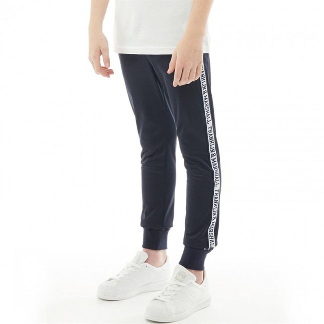 Franklin &amp; Marshall Junior Tricot Side Seam Tape Bottoms Navy