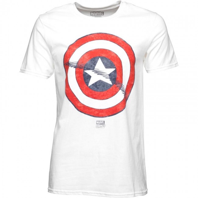 Marvel Captain America Shield T-White