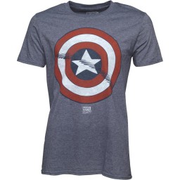 Marvel Captain America Shield T-Heather Navy