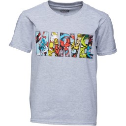 Marvel Characters T-Grey Heather