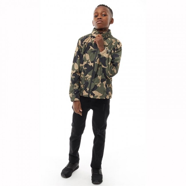 Money Junior Camo Windbreaker Deep Lichen Green