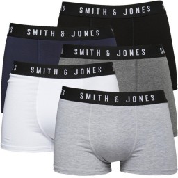 Smith And Jones Essential Black/Night Sky/Charcoal Marl/Light Grey Marl/White